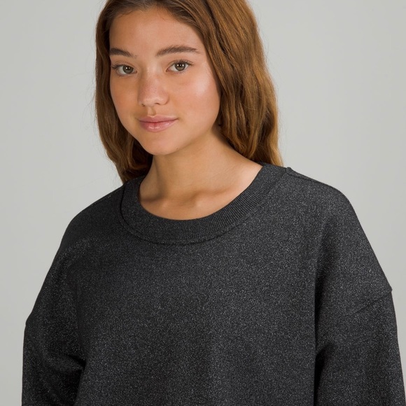 NWT LULULEMON Perfectly Oversized Crop Crew *Sparkle (4) - Picture 3 of 5